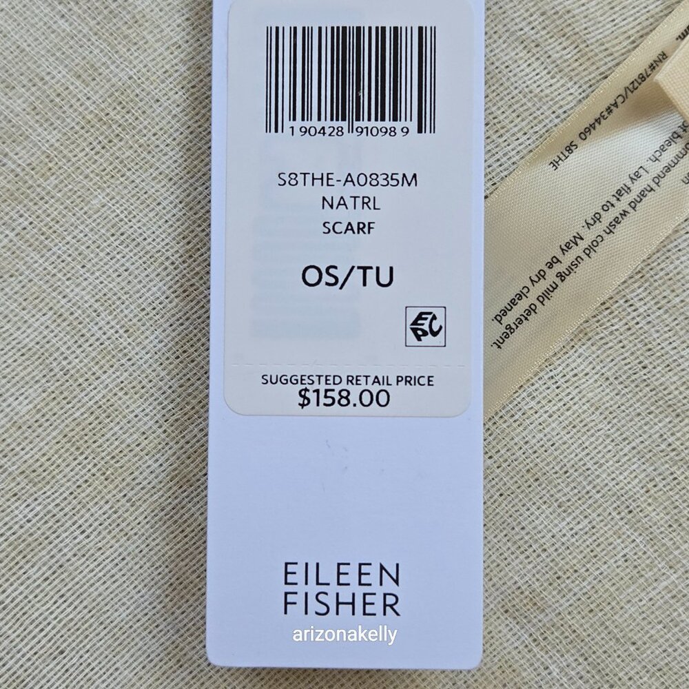 NWT Eileen Fisher Handloomed Ethiopian Artisan Cotton Scarf - Picture 2 of 16